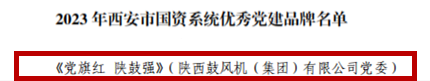 《党旗红·陕鼓强》党建品牌荣获“2023年西安市国资系统优秀党建品牌”荣誉称号